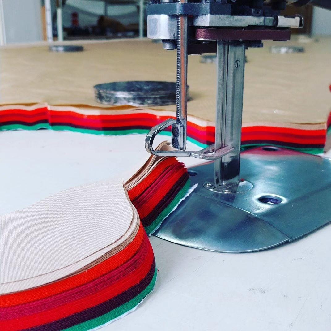 Detalhe do processo de corte